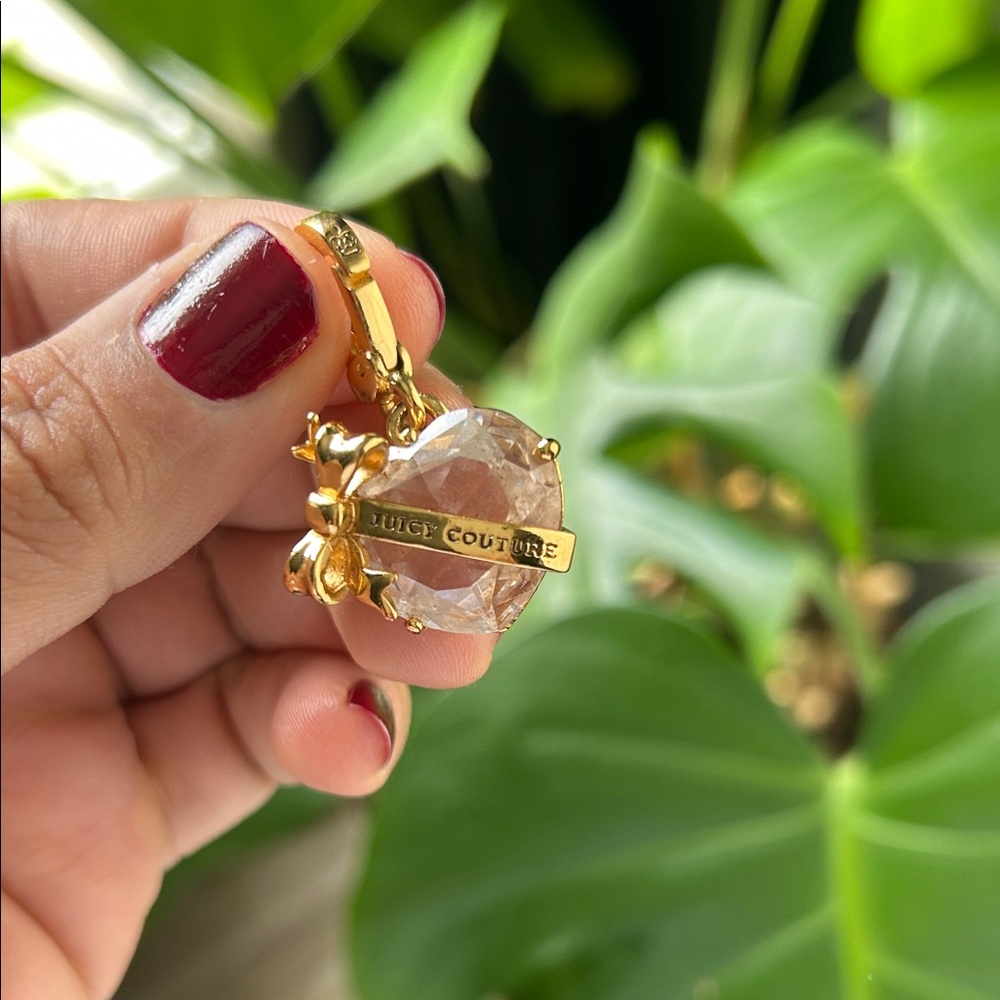 Juicy Couture Gold and Clear Crystal Keychain